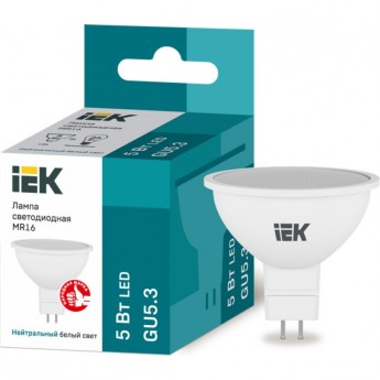 Лампа светодиодная IEK MR16 софит 5Вт 230В 4000К GU5.3 - LLE-MR16-5-230-40-GU5