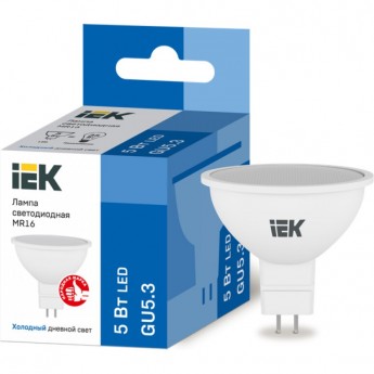 Лампа светодиодная IEK MR16 софит 5Вт 230В 6500К GU5.3 - LLE-MR16-5-230-65-GU5