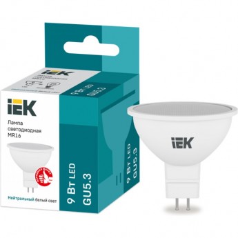 Лампа светодиодная IEK MR16 софит 9Вт 230В 4000К GU5.3 - LLE-MR16-9-230-40-GU5