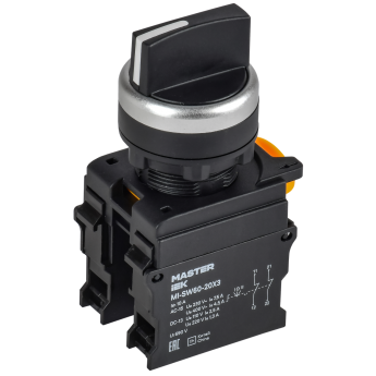 Переключатель на 3 положения IEK MASTER MI-SW60-20X3-5-24-3-K02 2NO чёрный