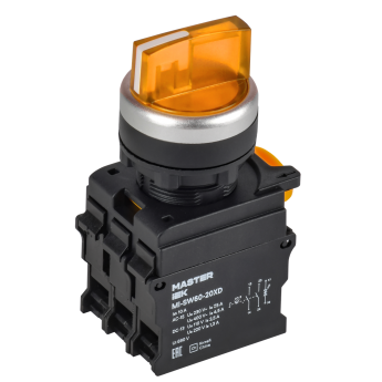 Переключатель с подсветкой на 3 положения IEK MASTER MI-SW60-20XD-4-14-3-K05 2NO жёлтый