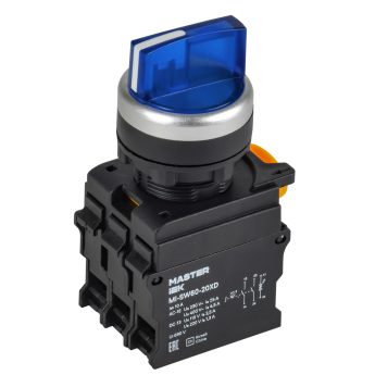 Переключатель с подсветкой на 3 положения IEK MASTER MI-SW60-20XD-4-14-3-K07 2NO синий