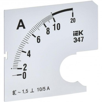 Шкала сменная для амперметра IEK э47 10/5а-1,5 72x72мм IPA10D-SC-0010