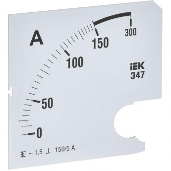 Шкала сменная для амперметра IEK э47 150/5а-1,5 96x96мм IPA20D-SC-0150