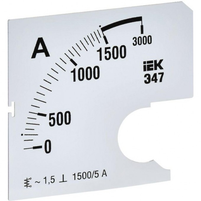 Шкала сменная для амперметра IEK э47 1500/5а-1,5 72x72мм IPA10D-SC-1500