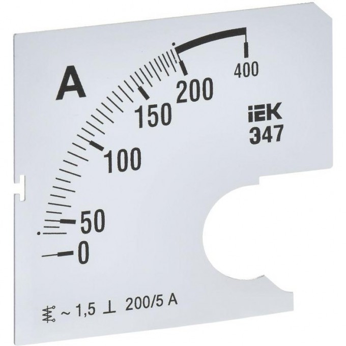 Шкала сменная для амперметра IEK э47 200/5а-1,5 72x72мм IPA10D-SC-0200