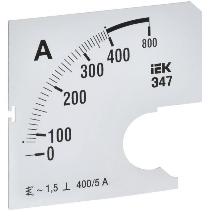 Шкала сменная для амперметра IEK э47 400/5а-1,5 72x72мм IPA10D-SC-0400
